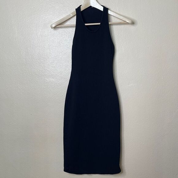 Monrow Dress Women's XS Black Bodycon Sleeveless Open Back Knee Length - Picture 1 of 11